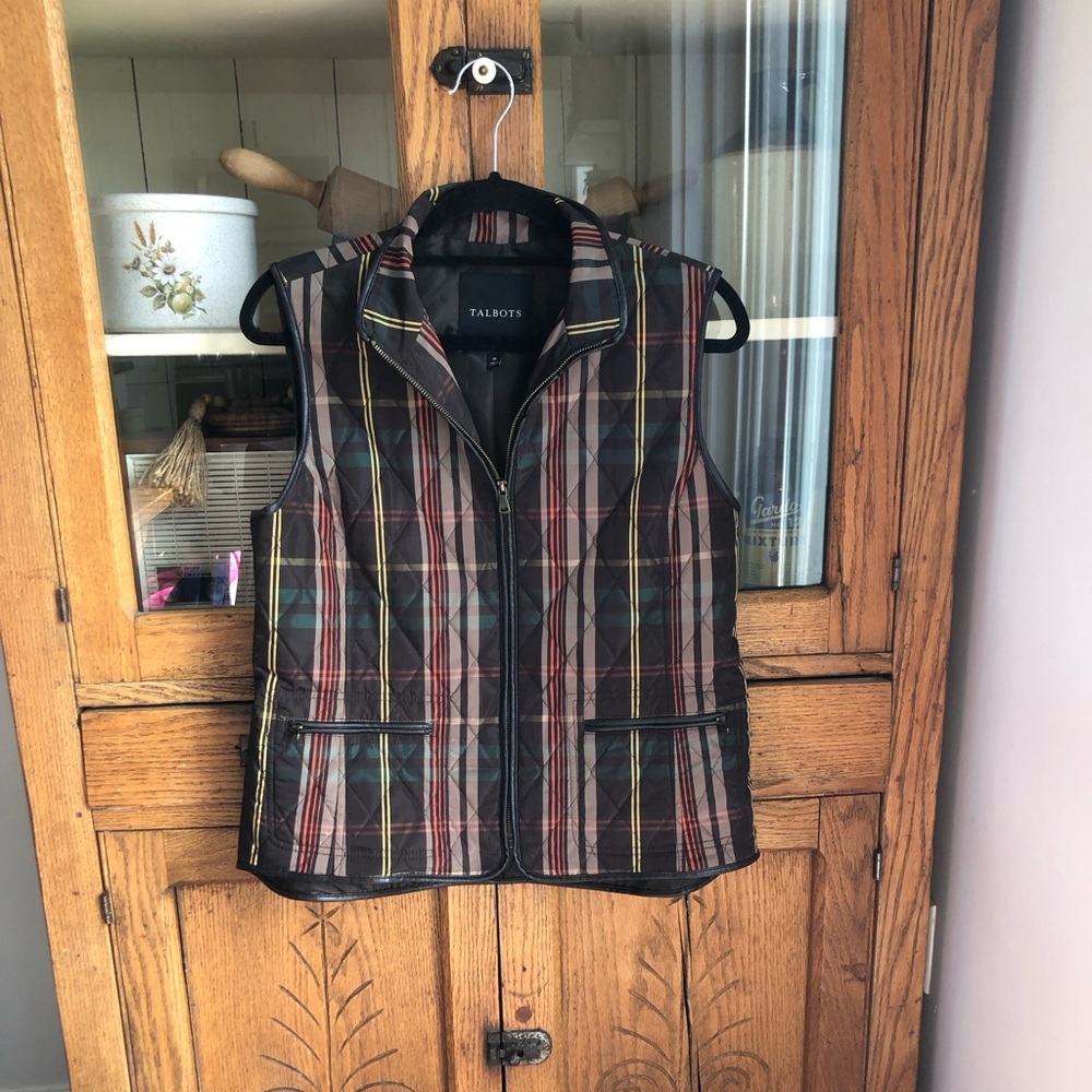 Talbots Plaid Quilted Vest
